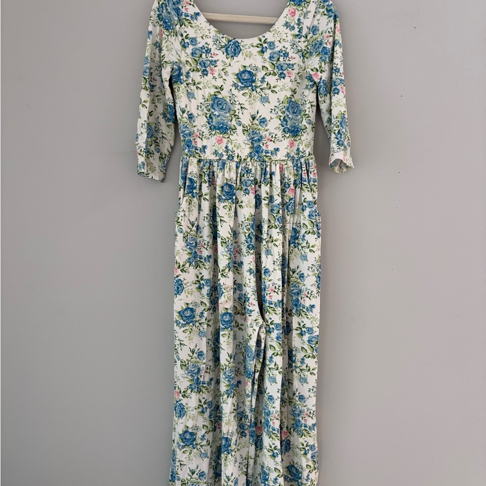 SweetHoney Blue Floral Leggy Romper